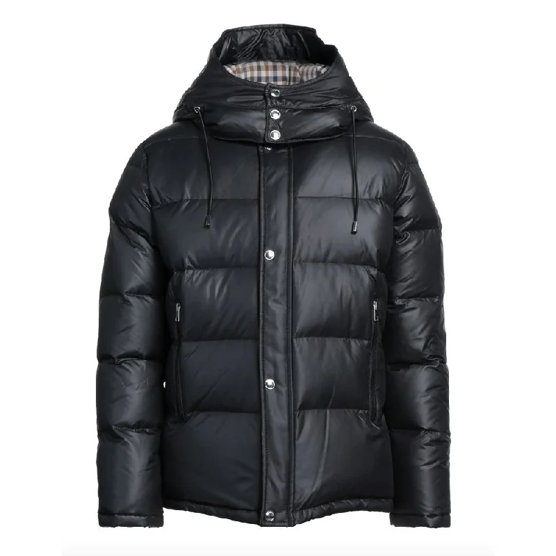 Men's Coats with Relaxed FitsBlack Polyester Men Jacket