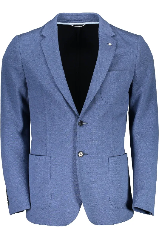Men's Coats with Down InsulationBlue Cotton Men Jacket