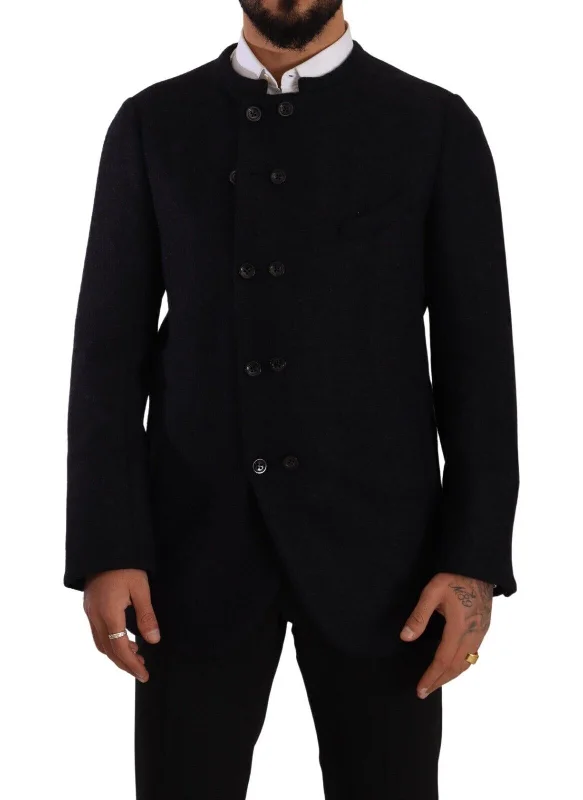 Lightweight Men's WindbreakersElegant Dark Grey Alpaca Blend Jacket