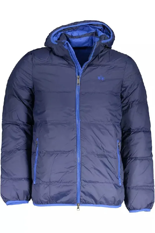 Unique Men's Flight JacketsBlue Polyamide Men Jacket