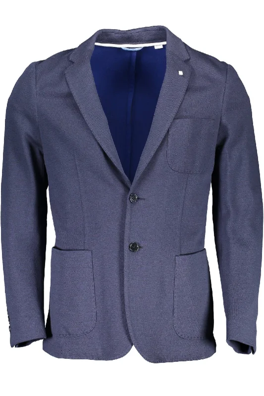 Men's Coats with Water-Repellent FabricBlue Cotton Men Jacket