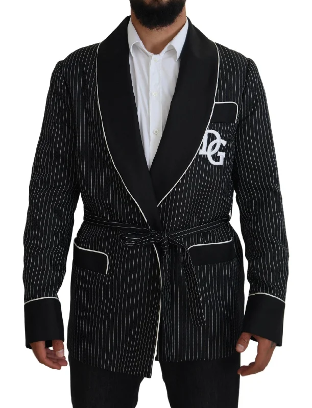 Men's Coats with Inner PocketsElegant Silk-lined Robe Jacket