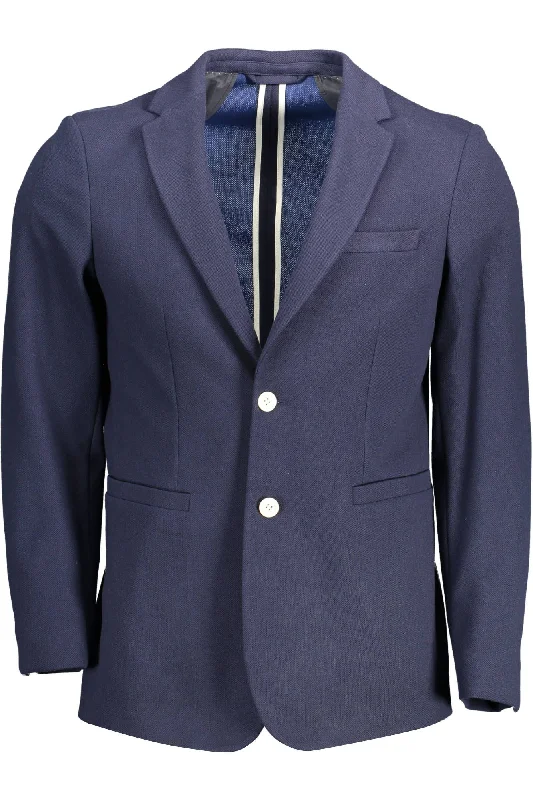 Casual Men's Bomber JacketsBlue Polyester Men Jacket