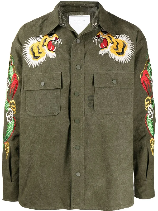 Men's Coats for Ice FishingEmbroidered Shirt Jacket