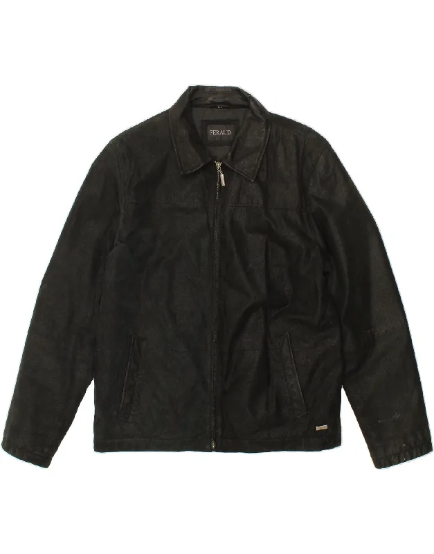 Men's Coats for WalkingFERAUD Mens Leather Jacket UK 38 Medium Black Leather
