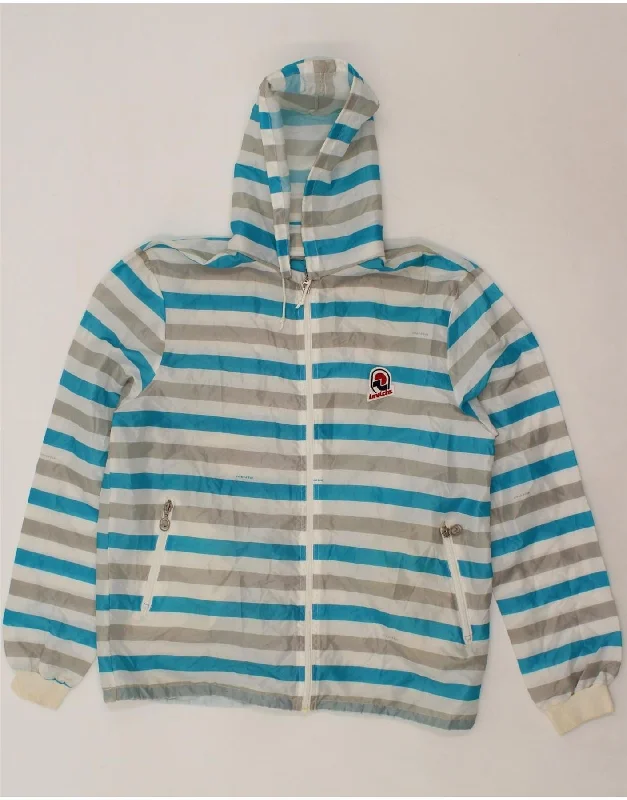 Men's Coats for Dressy OccasionsINVICTA Mens Hooded Rain Jacket UK 40 Large Blue Striped Polyester