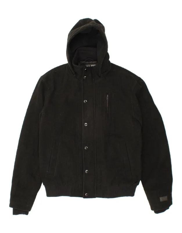 Lightweight Men's WindbreakersJACK & JONES Mens Hooded Bomber Jacket UK 42 XL Black Polyester Lightweight Men's WindbreakersJACK & JONES Mens Hooded Bomber Jacket UK 42 XL Black Polyester