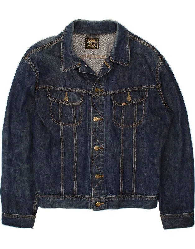 Men's Coats with Chest PocketsLEE Mens Denim Jacket UK 42 XL Navy Blue Cotton