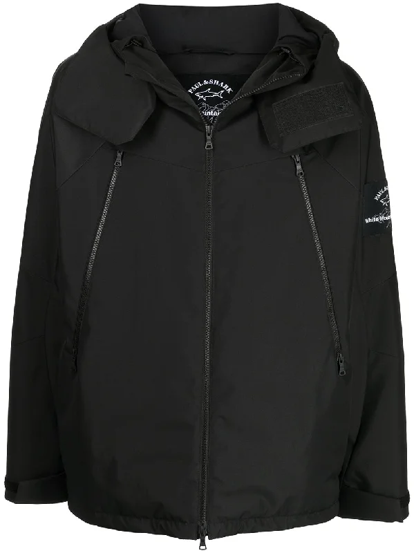 Designer Men's OvercoatsLogo-Patch Hooded Jacket