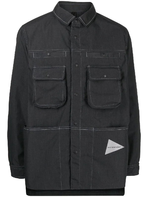 Men's Coats with Inner PocketsLogo-Print Shirt Jacket