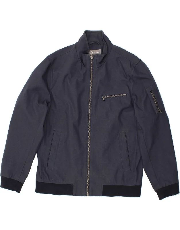 Men's Coats with Military InfluenceMICHAEL KORS Mens Bomber Jacket UK 42 XL Navy Blue Polyester