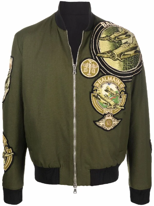 Men's Coats for Winter SportsMulti-Badge Aviator Jacket