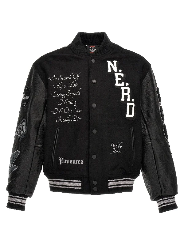 Winter-Ready Men's CoatsNerd Varsity Bomber Jacket