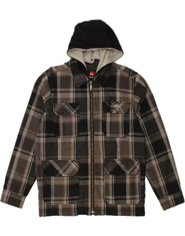 Men's Coats for Every BudgetQUIKSILVER Mens Hooded Utility Jacket Large Grey Check Cotton Men's Coats for Every BudgetQUIKSILVER Mens Hooded Utility Jacket Large Grey Check Cotton