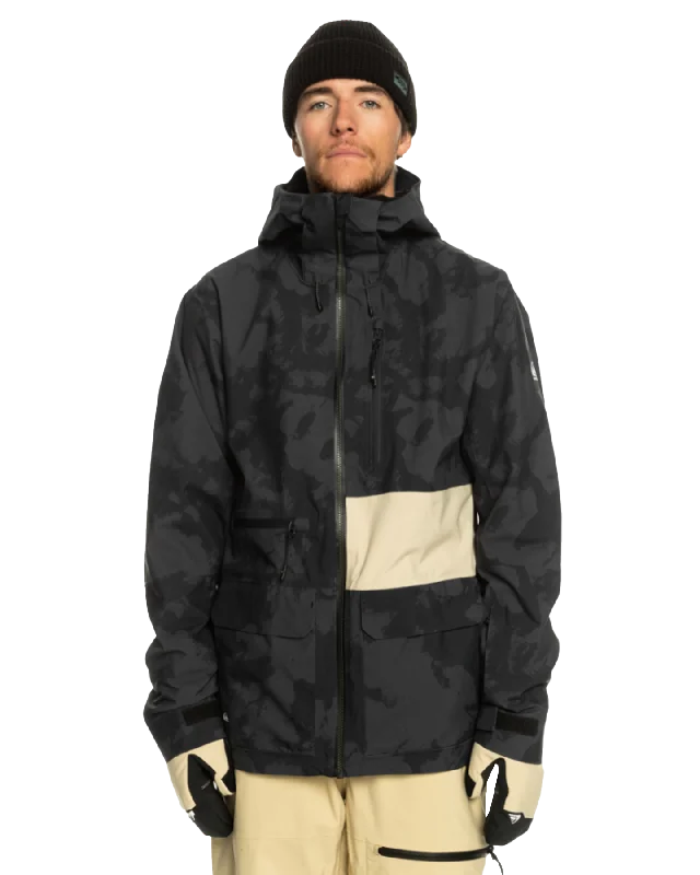 Men's Coats for Mild WeatherQuiksilver Sammy Carlson Stretch Quest Technical Snow Jacket - Tie Dye True Black Men's Coats for Mild WeatherQuiksilver Sammy Carlson Stretch Quest Technical Snow Jacket - Tie Dye True Black