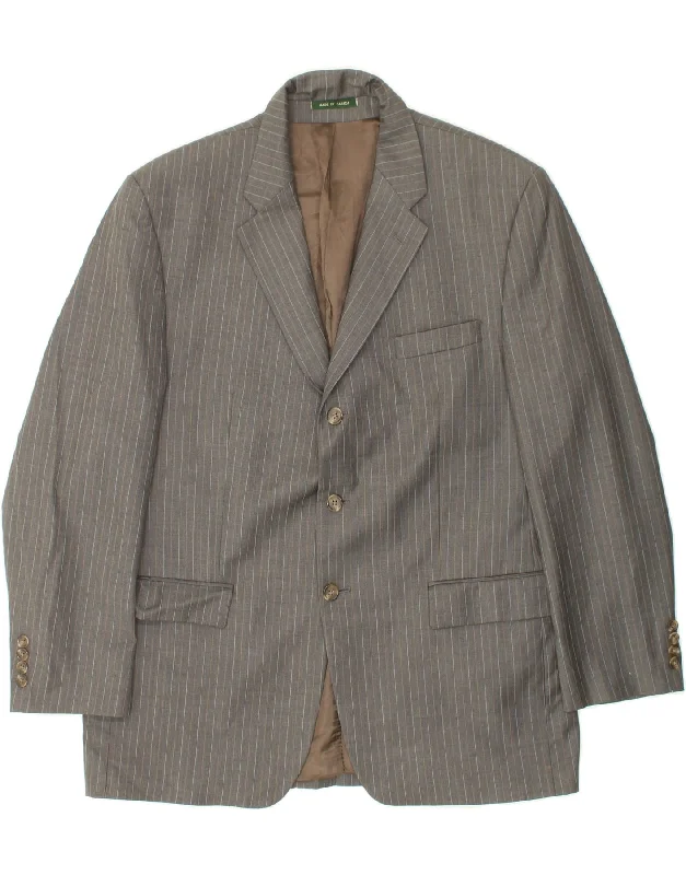 Men's Coats with Chest PocketsRALPH LAUREN Mens 3 Button Blazer Jacket UK 44 2XL Grey Striped Wool Men's Coats with Chest PocketsRALPH LAUREN Mens 3 Button Blazer Jacket UK 44 2XL Grey Striped Wool