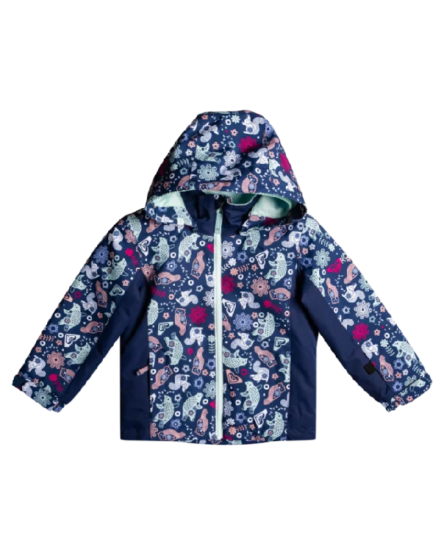 Men's Coats with ZippersRoxy Snowy Tale Kids Snow Jacket - Medieval Blue Neo - 2023 Men's Coats with ZippersRoxy Snowy Tale Kids Snow Jacket - Medieval Blue Neo - 2023