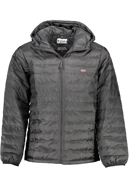 Essential Men's Puffer JacketsBlack Polyester Men Jacket