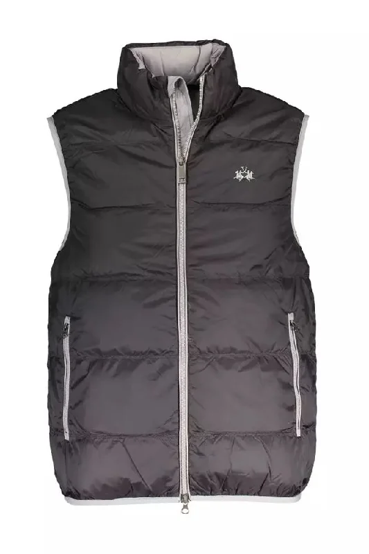 Waterproof Men's ParkasBlack Polyamide Men Jacket