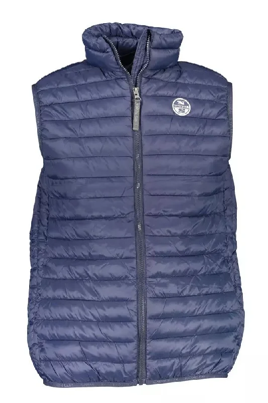 Men's Coats with Inner PocketsBlue Polyamide Men Jacket