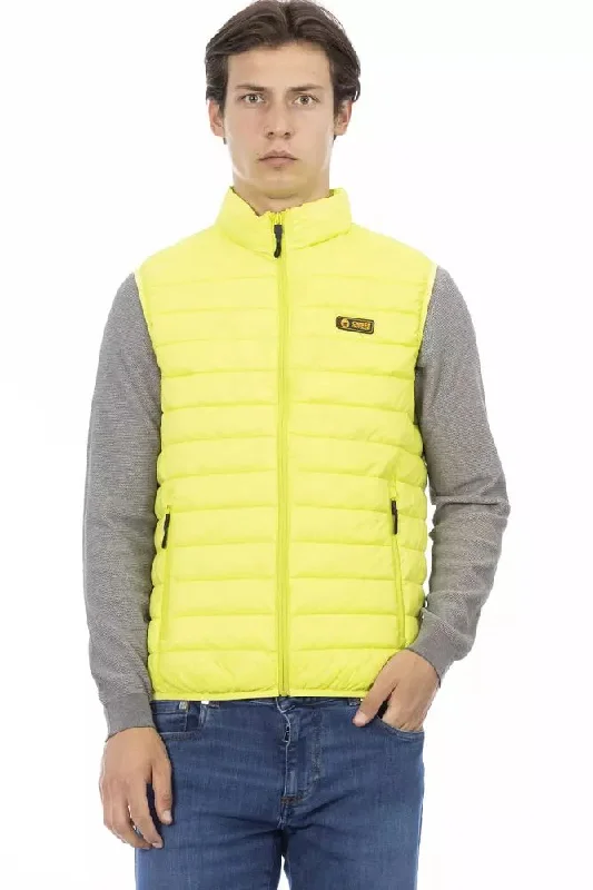 Trendy Men's Anorak JacketsYellow Polyester Men Sleeveless Jacket