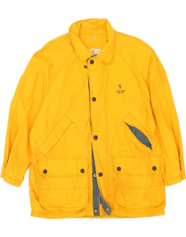 Men's Coats for Cold WeatherTRUSSARDI Mens Windbreaker Jacket IT 50 Large Yellow Cotton
