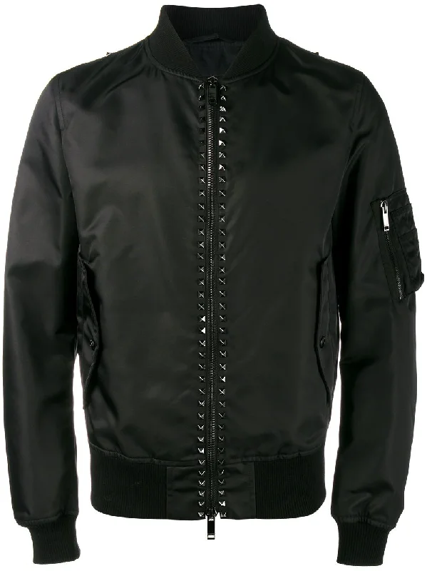 Men's Coats with Belted WaistsRockstud Bomber Jacket