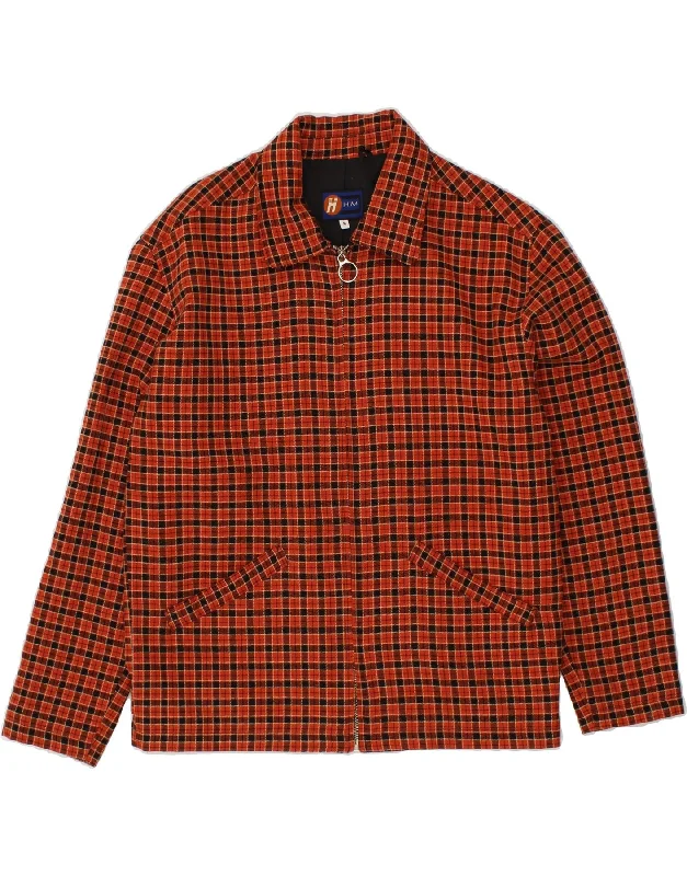 Men's Coats with Breathable FabricVINTAGE Mens Bomber Jacket UK 38 Medium Red Check Polyester Men's Coats with Breathable FabricVINTAGE Mens Bomber Jacket UK 38 Medium Red Check Polyester