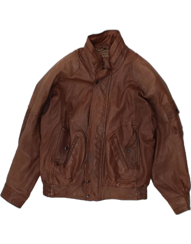 Essential Men's Puffer JacketsVINTAGE Mens Leather Jacket IT 52 XL Brown Leather