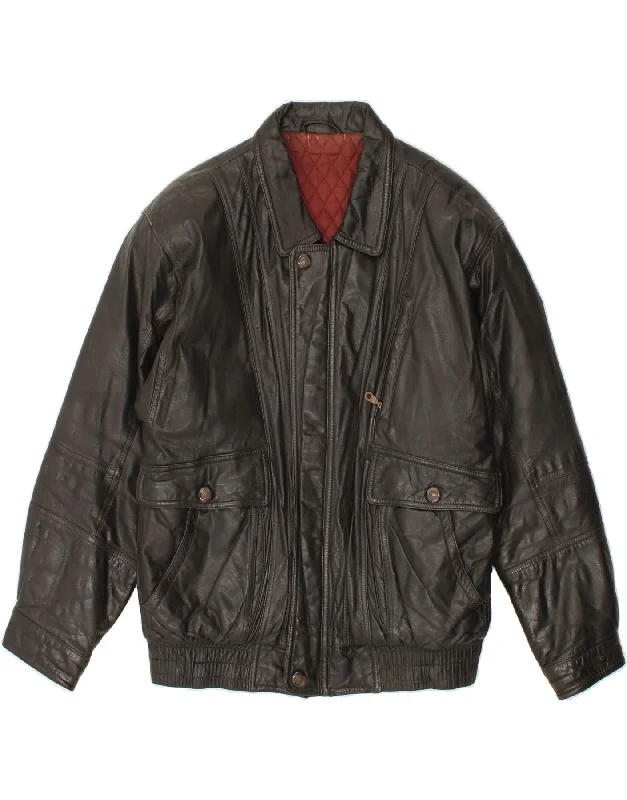 Affordable Men's Winter CoatsVINTAGE Mens Leather Jacket UK 38 Medium Black Leather