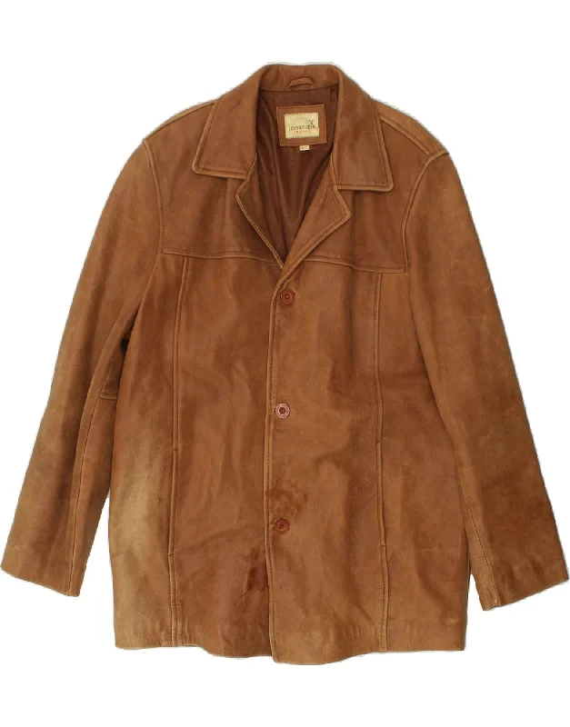 Men's Coats for Winter SportsVINTAGE Mens Leather Jacket UK 42 XL Brown Leather