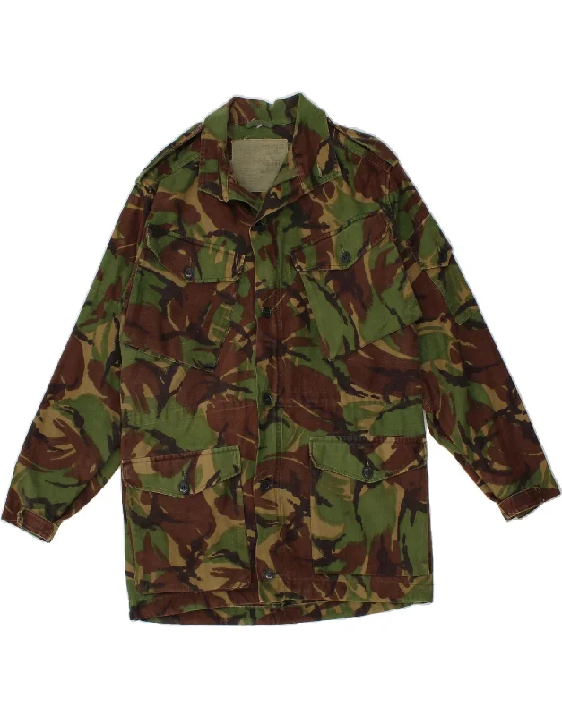 Men's Coats without LiningVINTAGE Mens Military Jacket UK 36 Small Khaki Camouflage