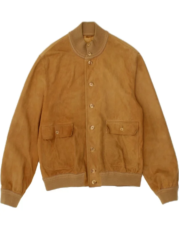 Waterproof Men's ParkasVINTAGE Mens Slim Suede Bomber Jacket IT 56 3XL Brown Leather Waterproof Men's ParkasVINTAGE Mens Slim Suede Bomber Jacket IT 56 3XL Brown Leather