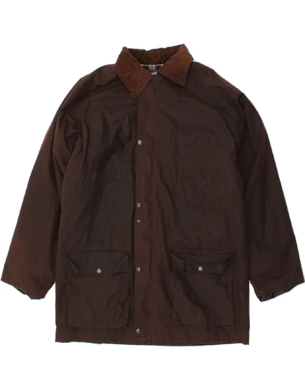 Best Men's Leather CoatsVINTAGE Mens Waxed Cotton Jacket UK 42 XL Brown Cotton