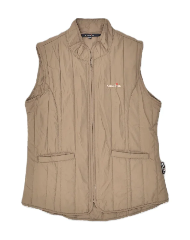 Elegant Men's Wool CoatsCANADIAN Mens Padded Gilet UK 38 Medium Beige Polyester