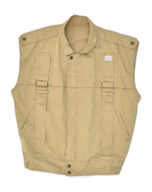 Luxurious Men's Cashmere CoatsCARRERA Mens Gilet UK 40 Large Beige Cotton