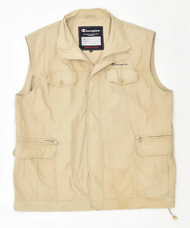 Men's Coats with Down InsulationCHAMPION Mens Utility Gilet UK 44 2XL Beige Cotton