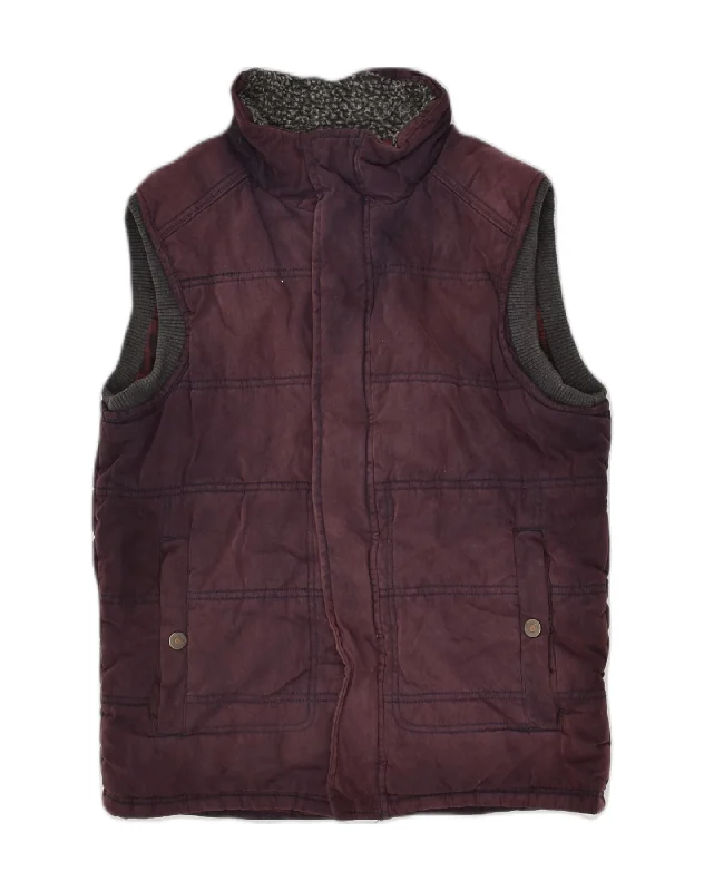 Casual Men's Bomber JacketsFAT FACE Mens Padded Gilet UK 36 Small Maroon Polyester