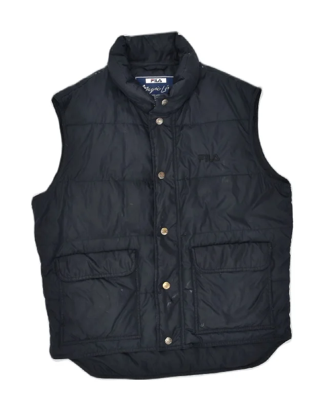 Men's Coats for Mild WeatherFILA Mens Oversized Padded Gilet IT 46 Small Black Nylon