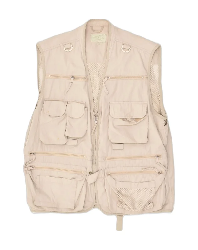 Men's Coats with Magnetic ClosuresJAMES DILLON Mens Utility Gilet UK 42 XL Beige