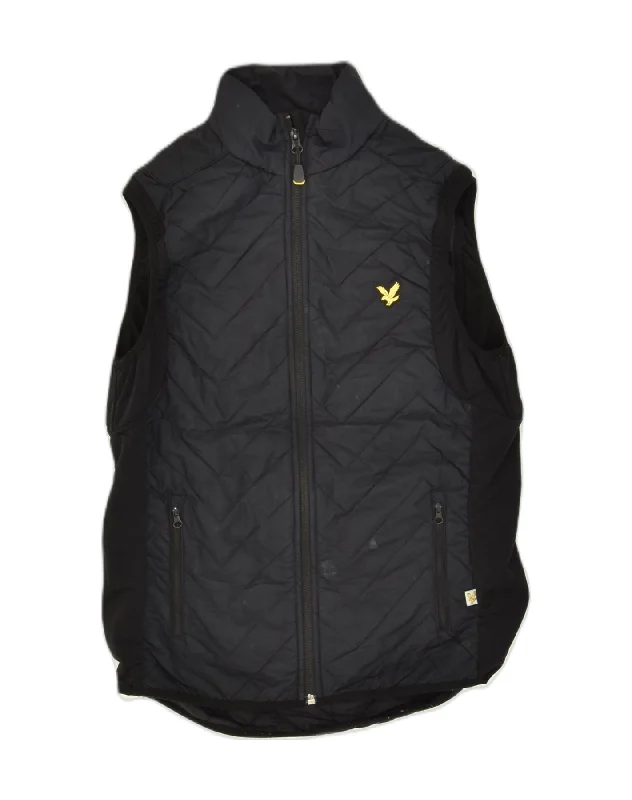 Men's Coats with PocketsLYLE & SCOTT Mens Padded Gilet UK 36 Small Black Polyester