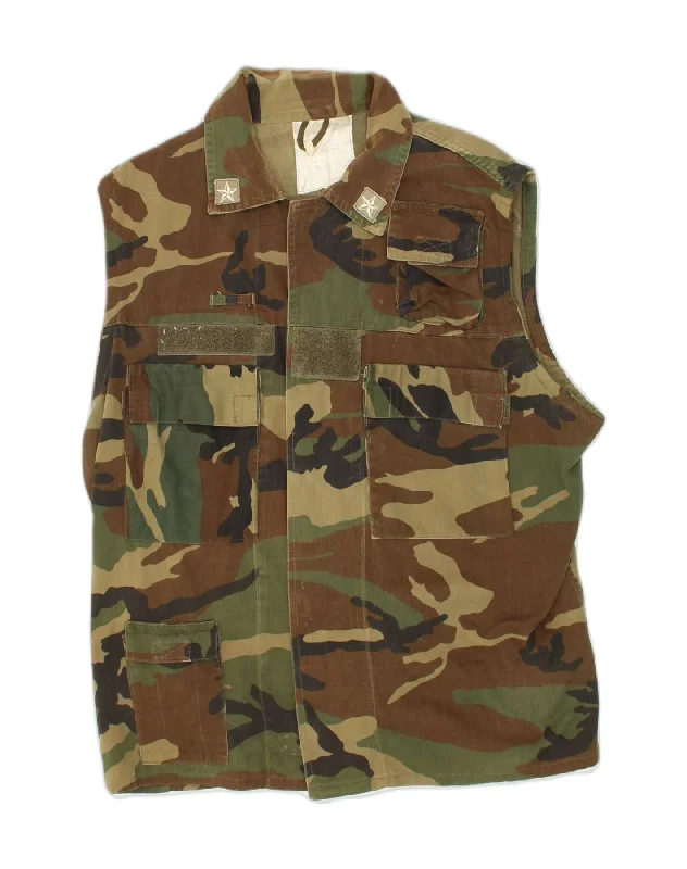 Comfortable Men's ParkasVINTAGE Mens Military Utility Gilet UK 40 Large Khaki Camouflage Cotton Comfortable Men's ParkasVINTAGE Mens Military Utility Gilet UK 40 Large Khaki Camouflage Cotton
