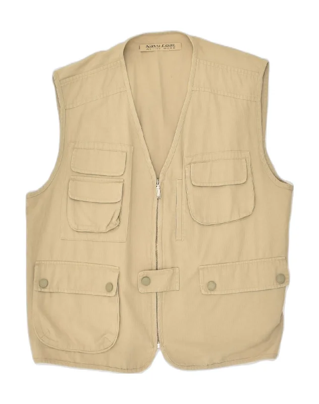 Men's Coats for Outdoor ActivitiesVINTAGE Mens Utility Gilet IT 52 XL Beige Cotton